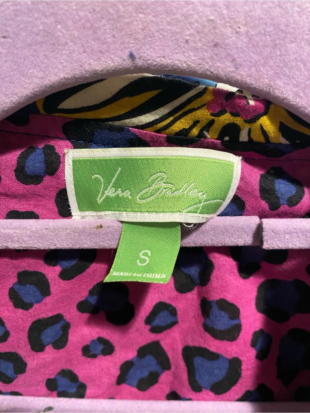 Vera Bradley Floral Button Up Shirt Blue Pink Cotton Small Boho Casual - Picture 6 of 6